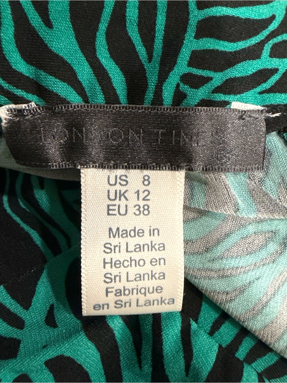 London Times Teal and Black Leaf-Print Halter Maxi Dress - Picture 8 of 9